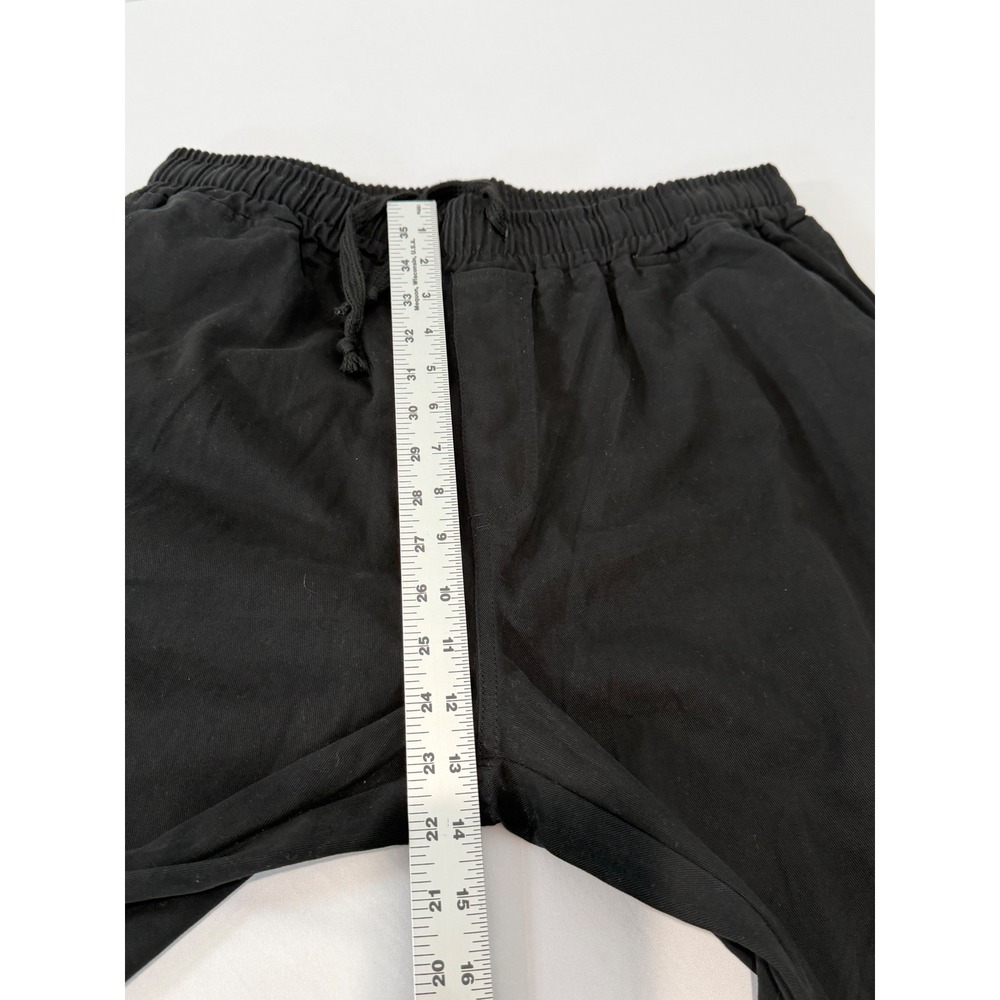 Black Cargo Pants Women XL Elastic Waist Drawstring Utility Streetwear - Picture 4 of 6